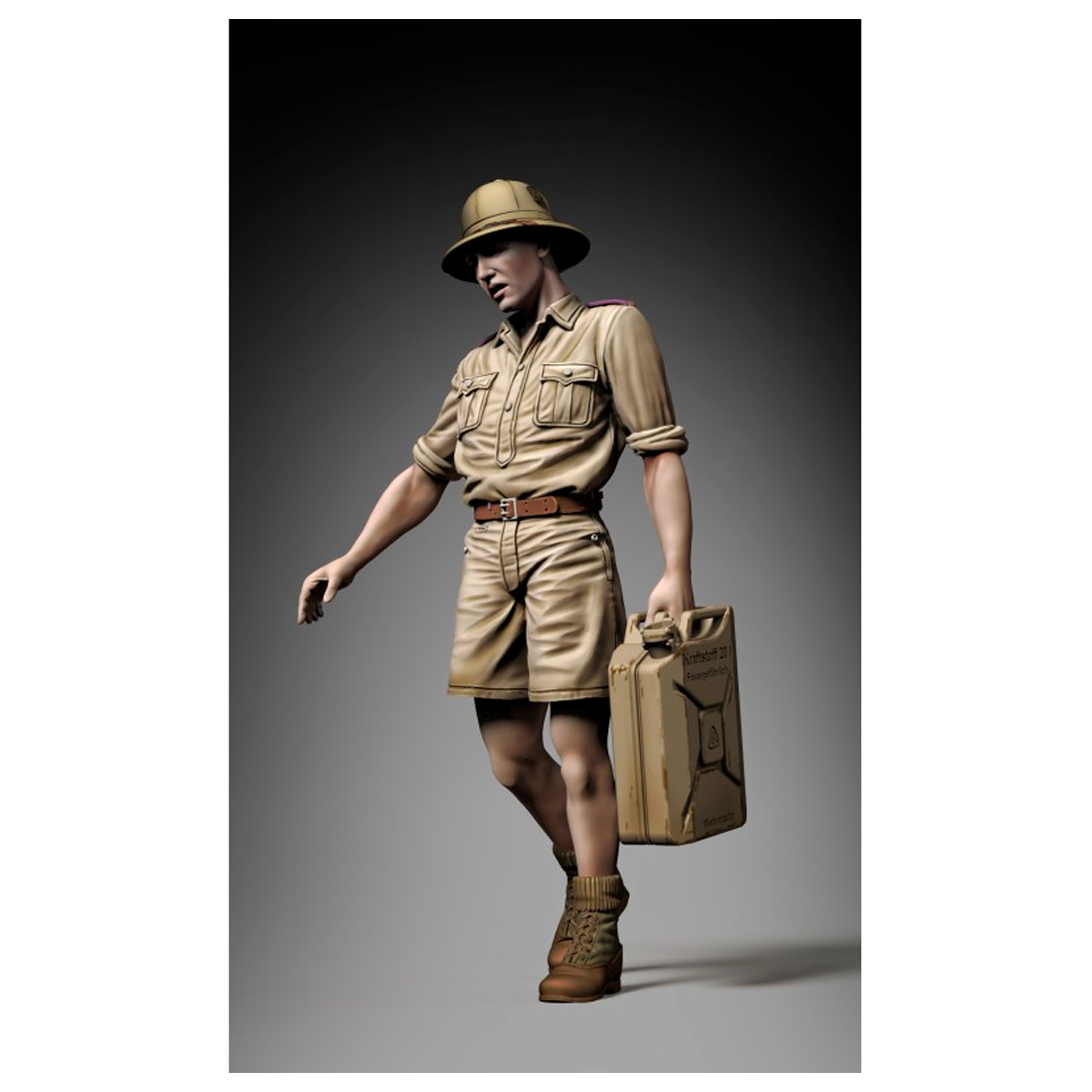 German DAK soldier holding jerrycan 1/35