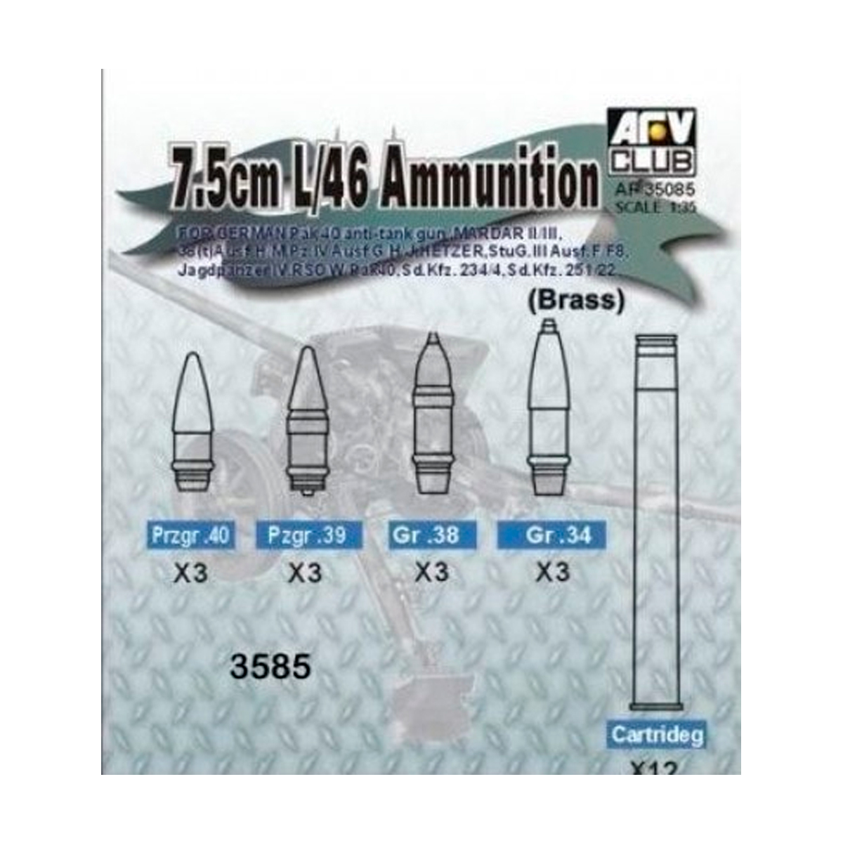 7.5cm L/46 Ammunition Pak 40, Marder II/III, 38(t) Ausf H/M, Pz.IV Ausf G/H, Hetzer 1/35