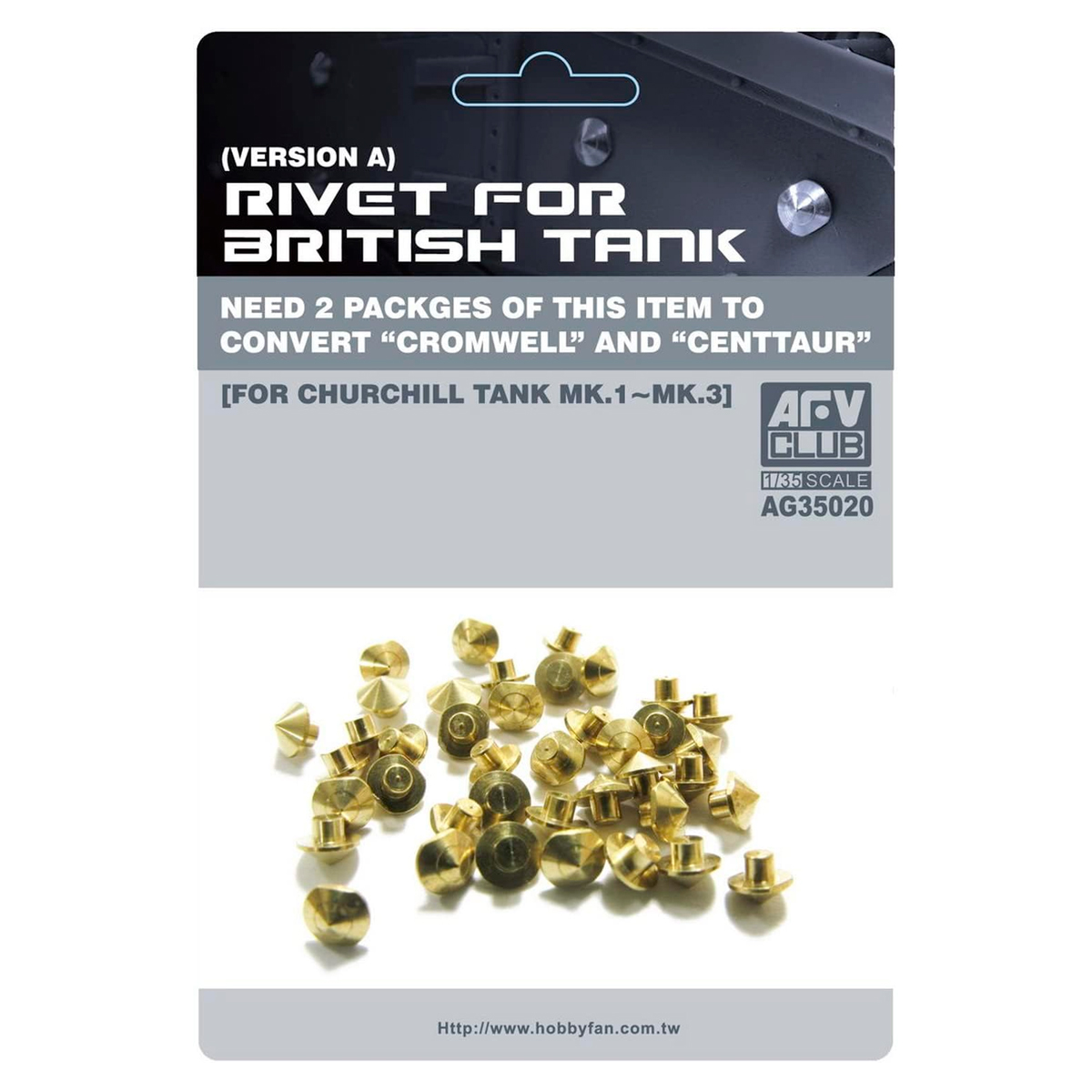 Rivets for british Tank Churchill Mk.1-3 (A Type) 1/35