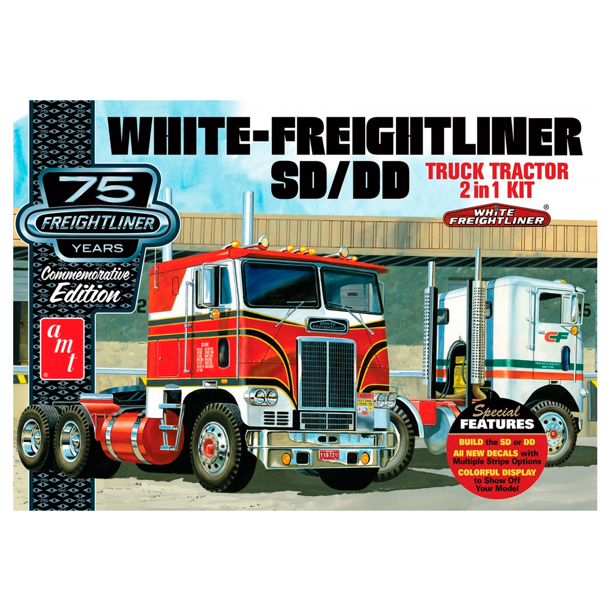 1/25 White-Freightliner SD/DD – Truck Tractor 2 in 1 kit