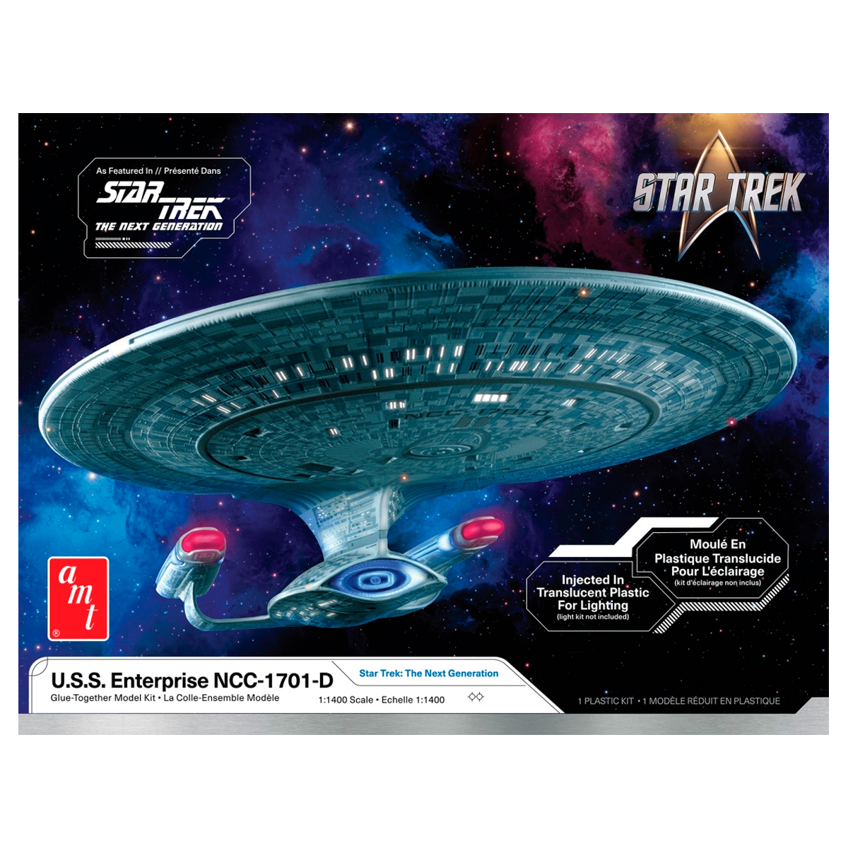1/1400 U.S.S. Enterprise NCC-1701-D injected in translucent plastic