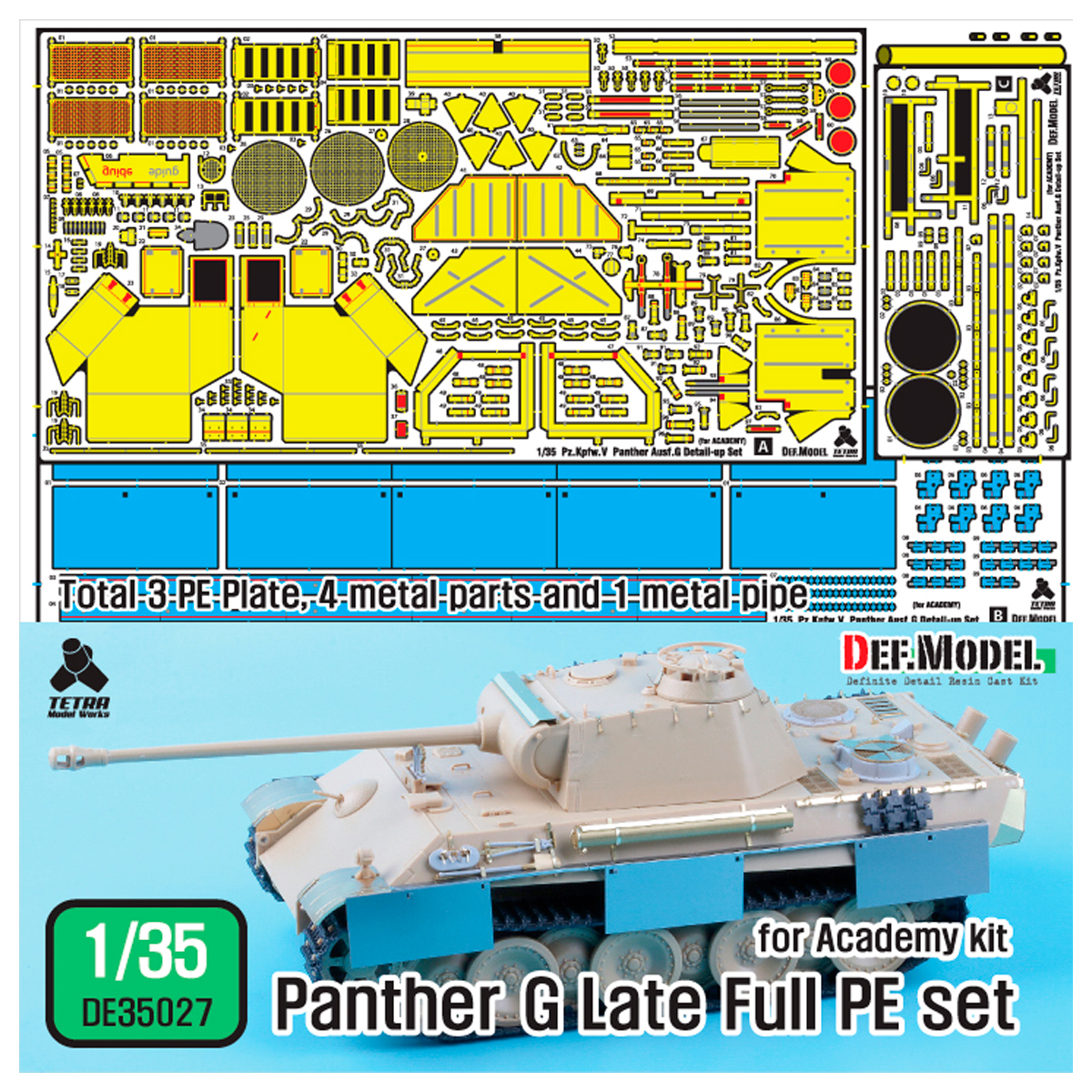 WWII Panther G Fulll PE Detail up set (for 1/35 Panther G kit)