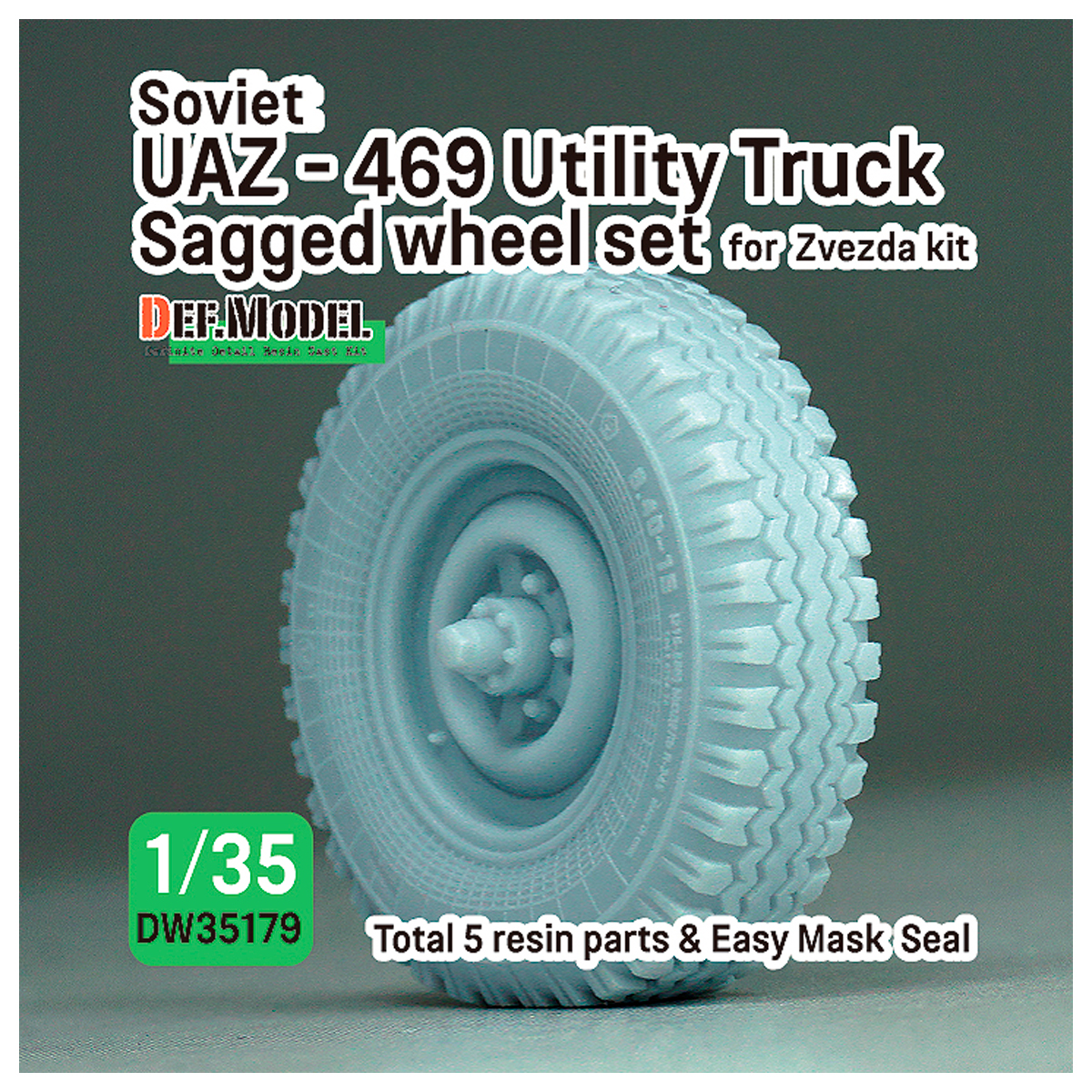 Soviet UAZ-469 Sagged wheel set (for Zvezda 1/35 kit)