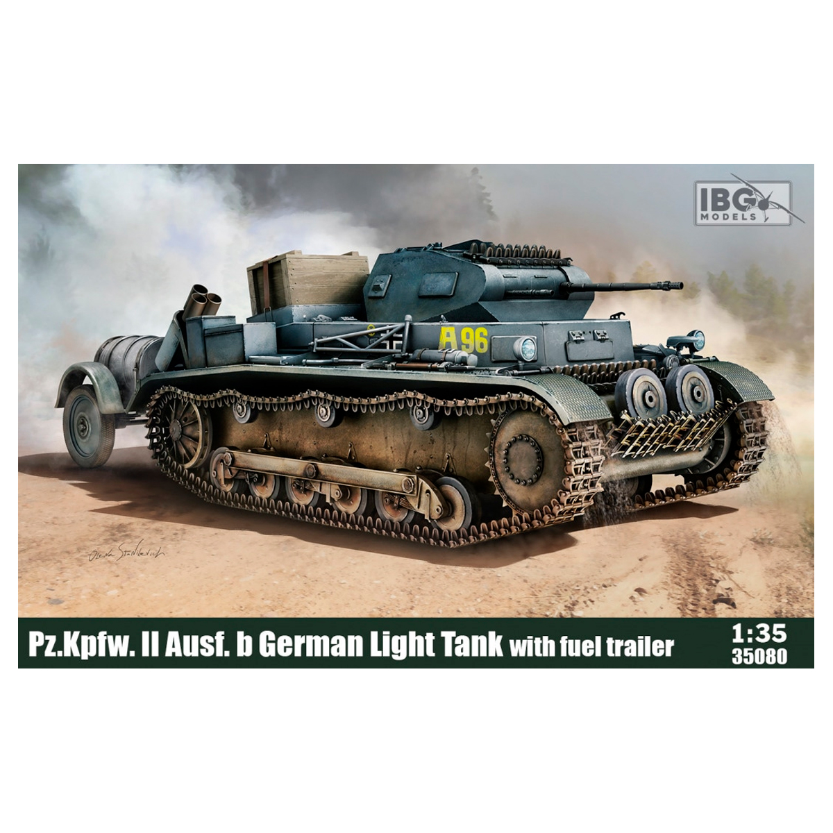 Pz.Kpfw.II Ausf.b-German Light Tank w/fuel trailer 1/35