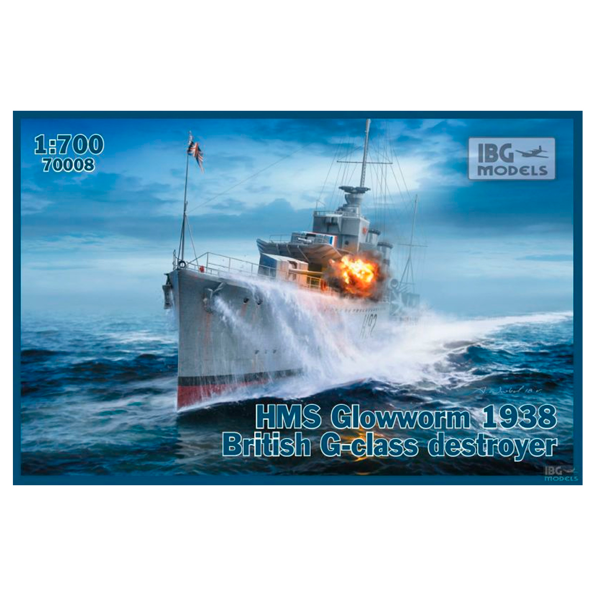 British G-class destroyer HMS Glowworm 1938 1/700