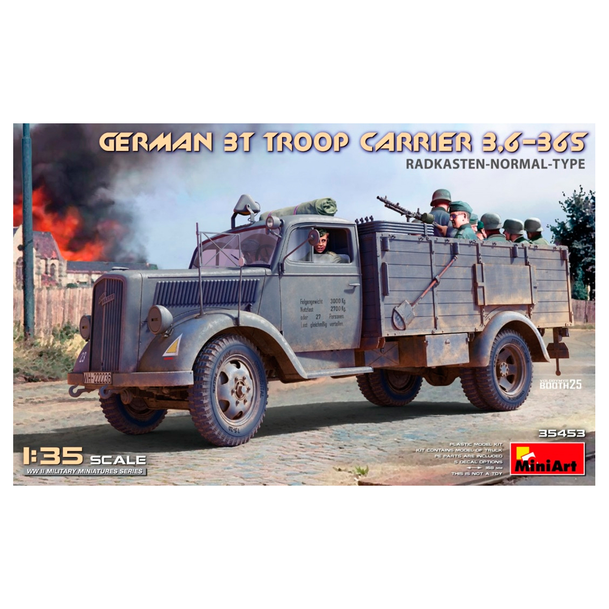 1/35 German 3t Troop Carrier 3,6-36S Radkasten-Normal-Type