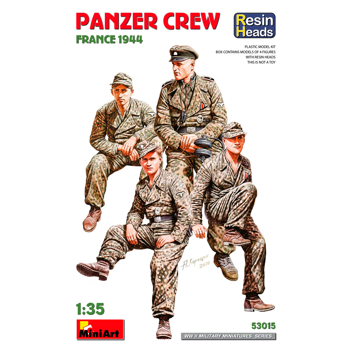 1/35 Panzer Crew. France 1944. Resin Heads