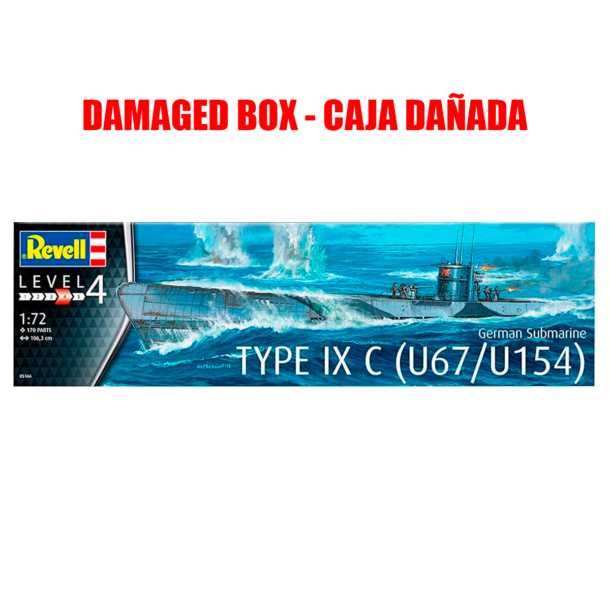German Submarine Type IX C (U67 or U154) 1/72 (Damaged Box – Caja Dañada)