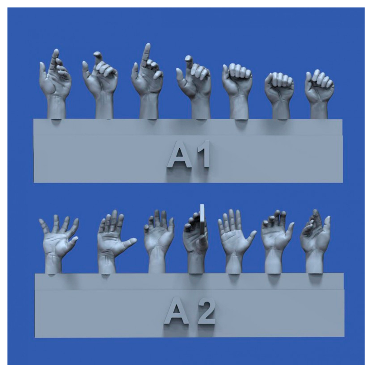 Assorted hands set No.1 (1/35 scale)