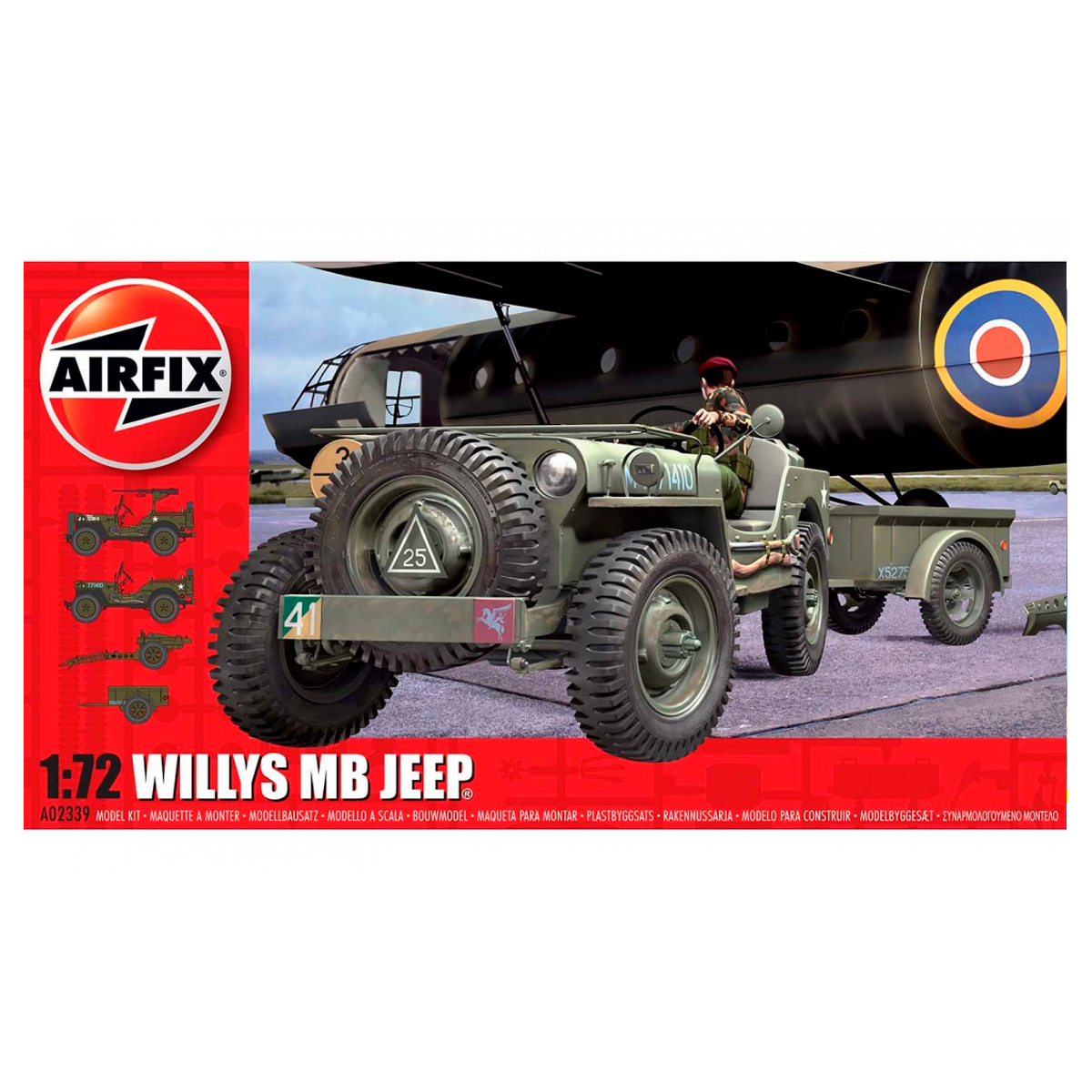 Willys Jeep, Trailer & 6PDR Gun 1/72