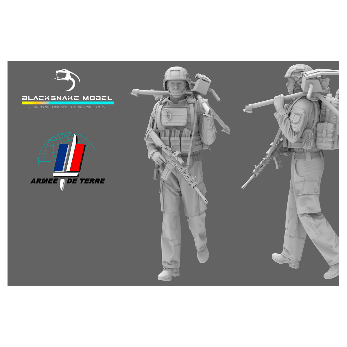 French Soldier 1/35 (Mag 58 replacement Tripod & Barrel)