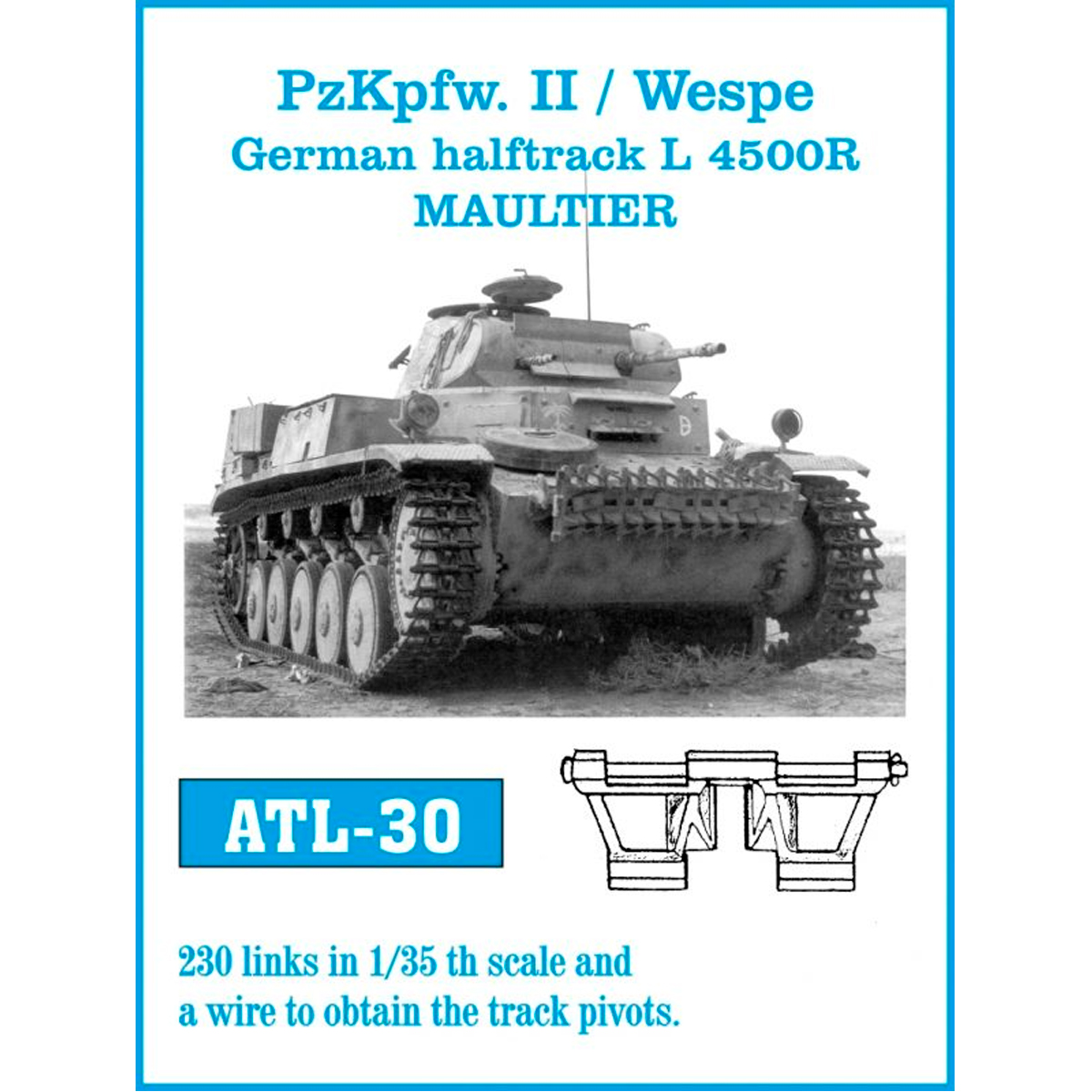 1/35 Metal Tracks PzKpfw. II / German halftrack L 4500R  MAULTIER