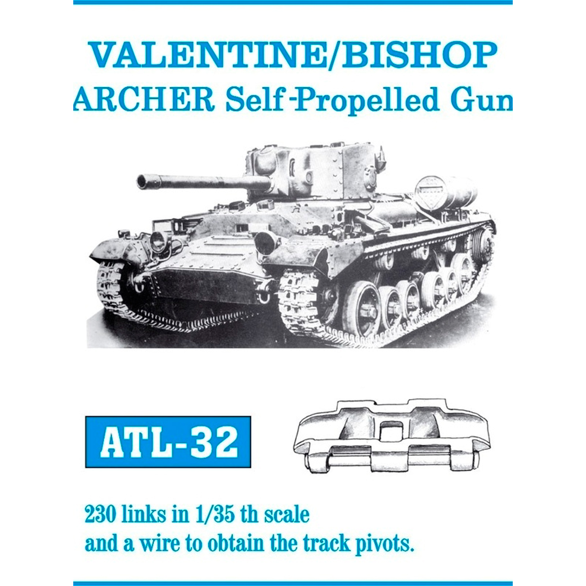 1/35 Metal Tracks VALENTINE/BISHOP / ARCHER Self-Propelled Gun