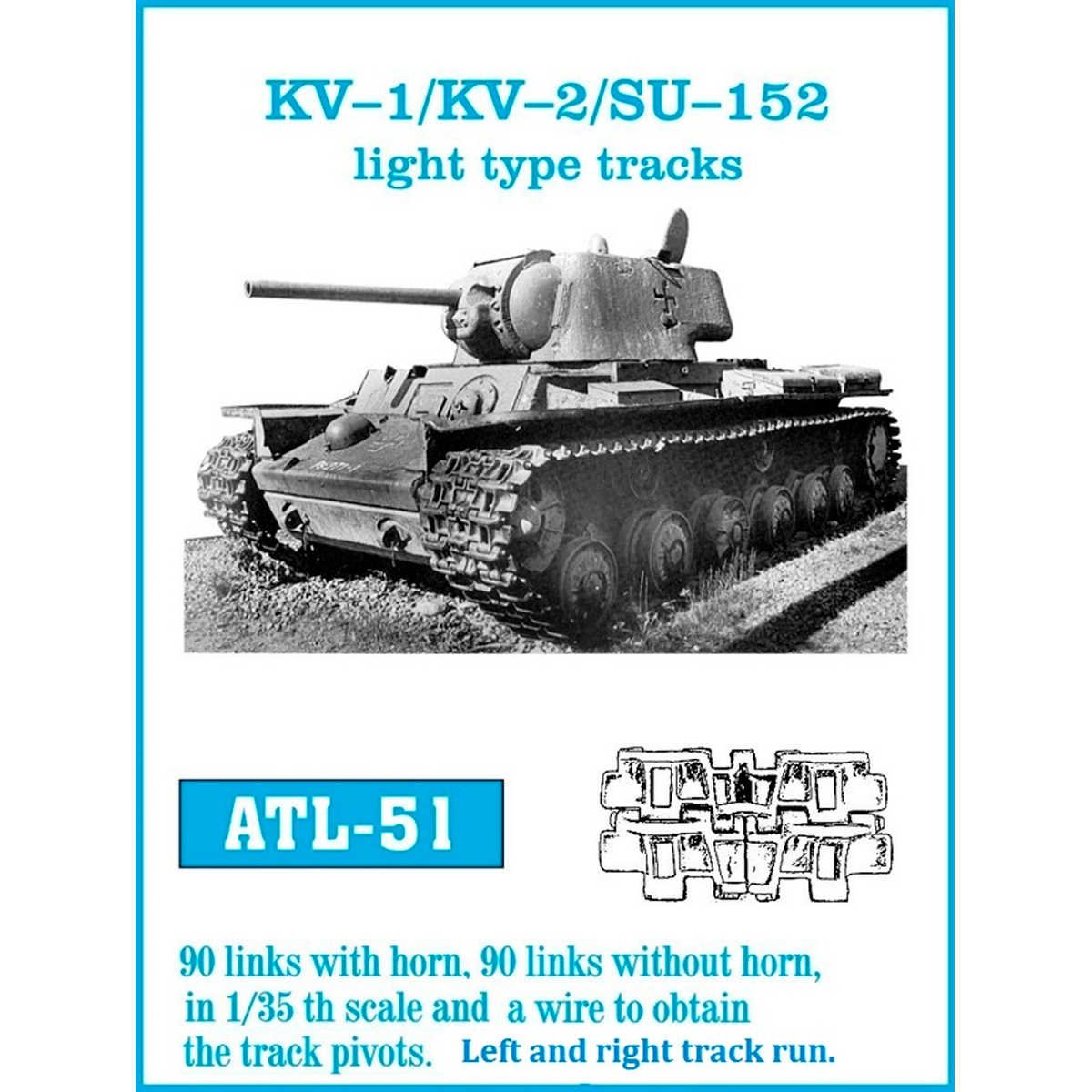 1/35 Metal Tracks KV-1 / KV-2 / SU-152 light type tracks
