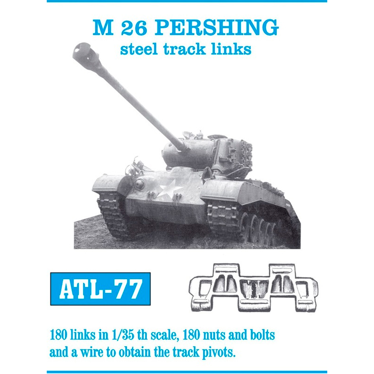 1/35 Metal Tracks M 26 PERSHING steel track links