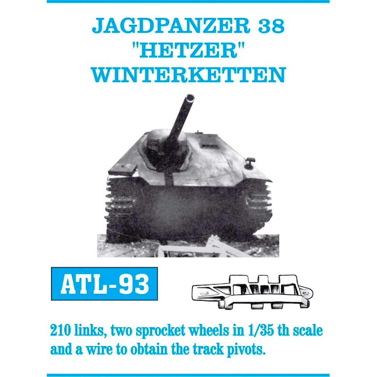 1/35 Metal Tracks JAGDPANZER 38 HETZER WINTERKETTEN