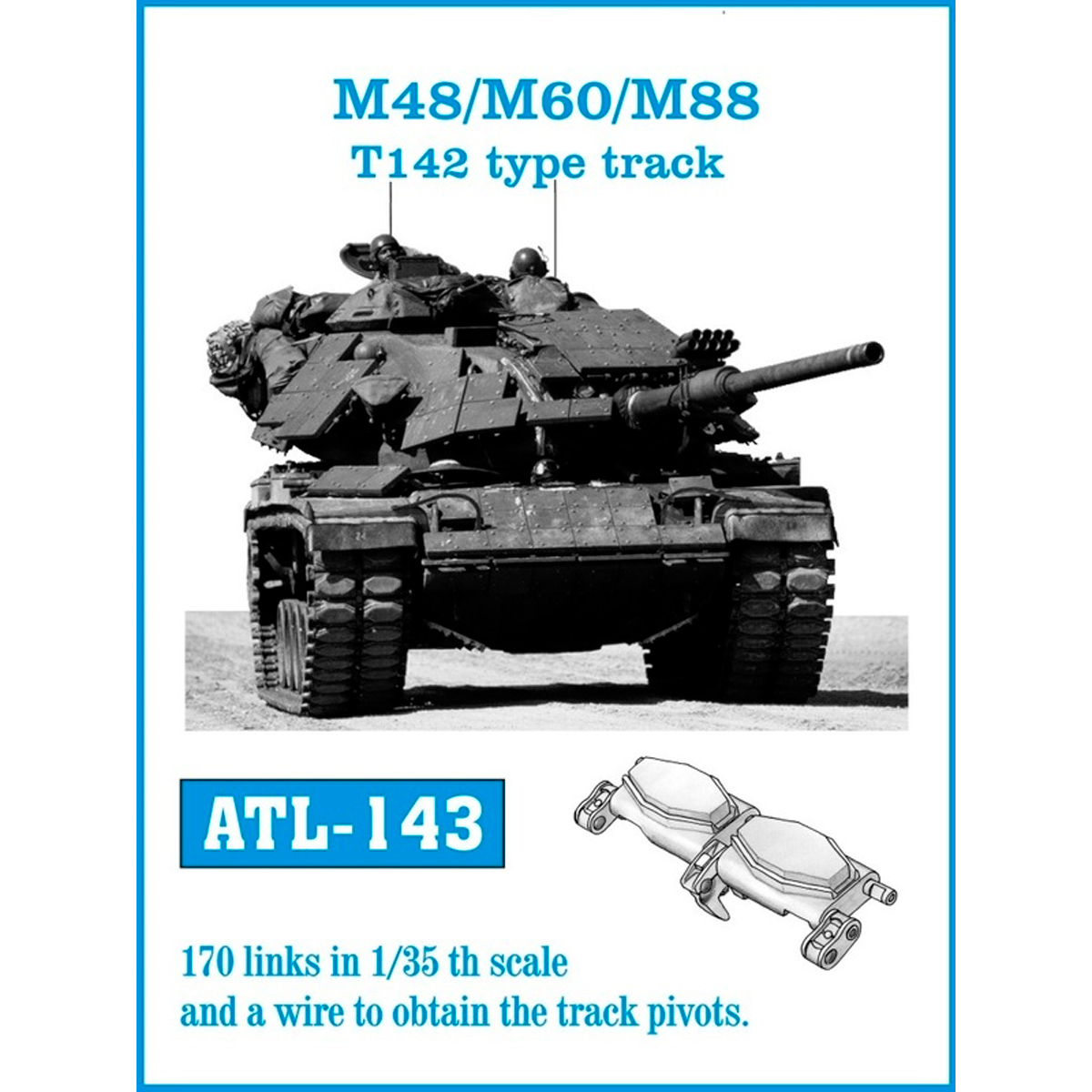 1/35 Metal Tracks M-48 / M-60 / M-88 T142 type track