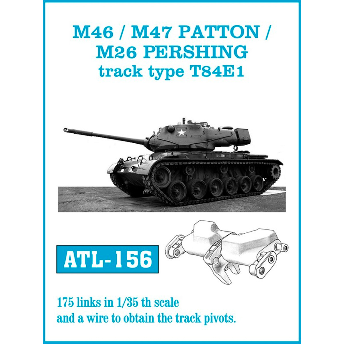 1/35 Metal Tracks M46m / M47 PATTON / M26 PERSHING track type T84E1