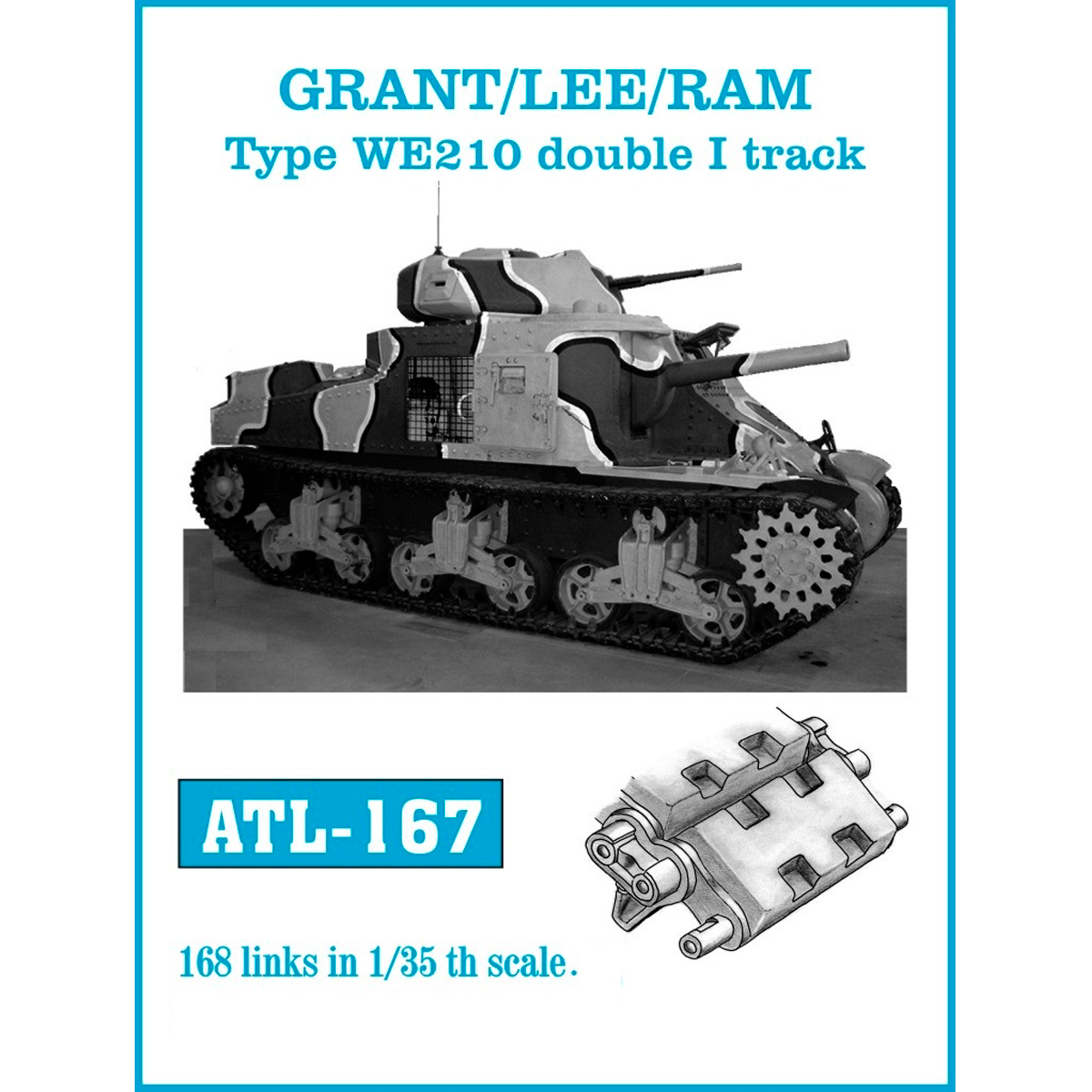 1/35 Metal Tracks GRANT / LEE / RAM Type WE210 double I track