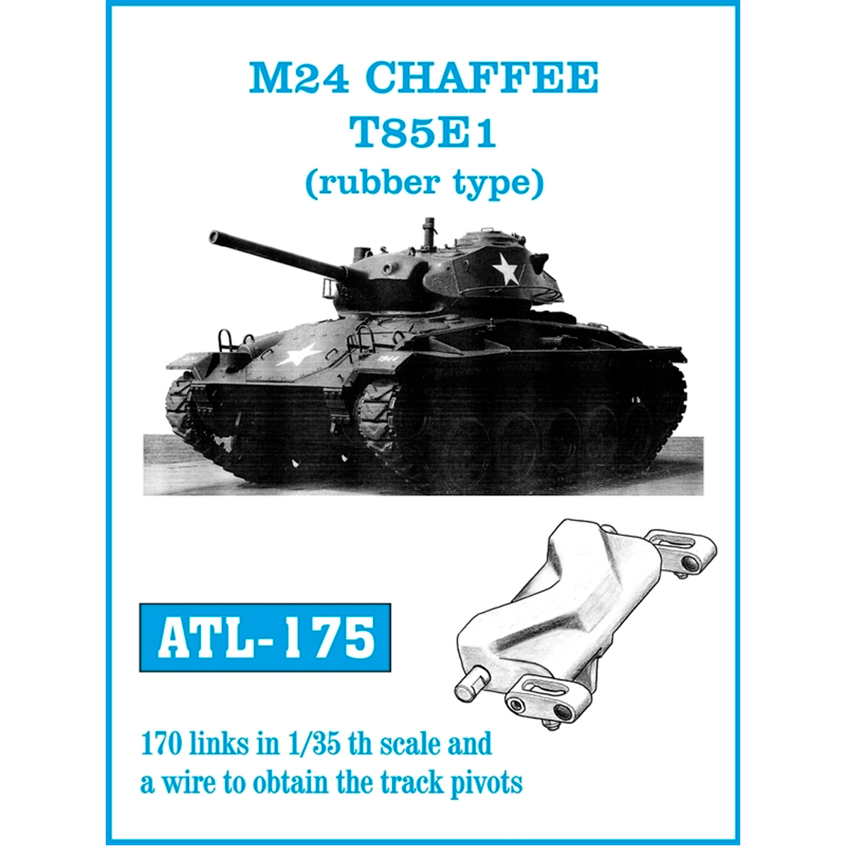 1/35 Metal Tracks M24 CHAFFEE T85E1 (rubber type)
