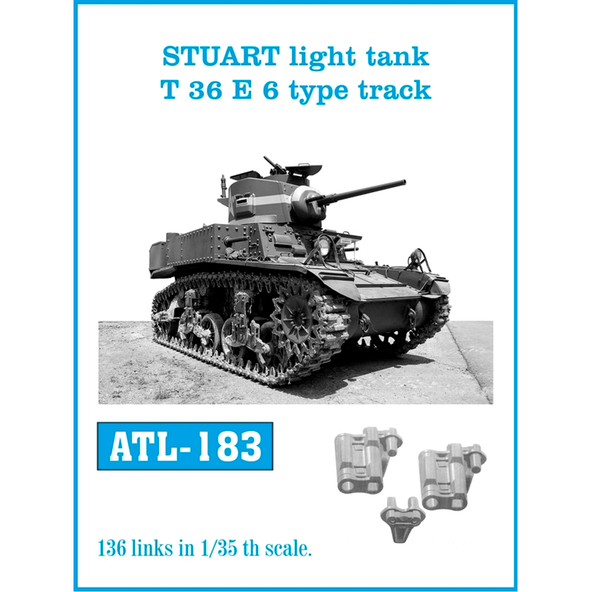 1/35 Metal Tracks STUART light tank T 36 E 6 type track