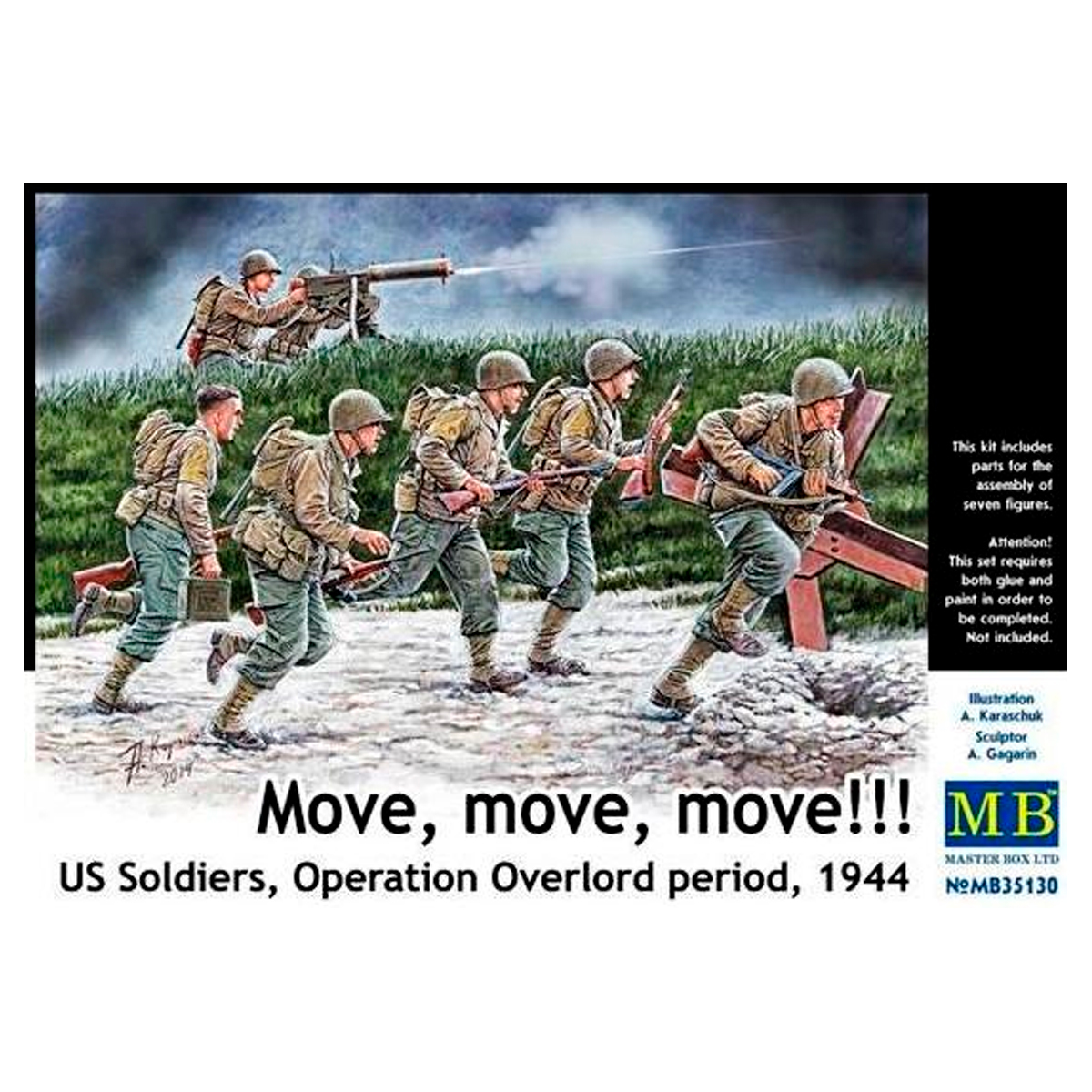 Move, move, move!!! U.S. Soldiers Operation Overlord period, 1944 1/35