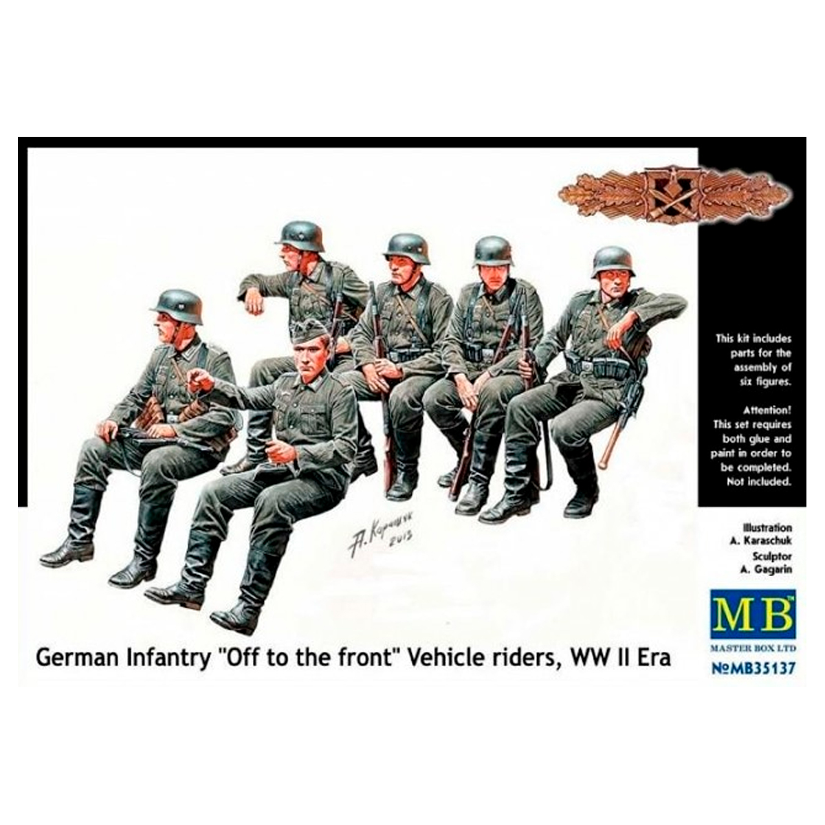 German Infantry “Off to the front” Vehicle riders, WWI era 1/35