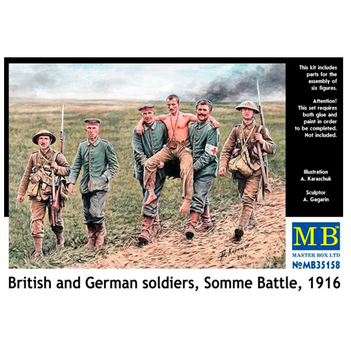 British and German soldiers, Somme Battle, 1916 1/35