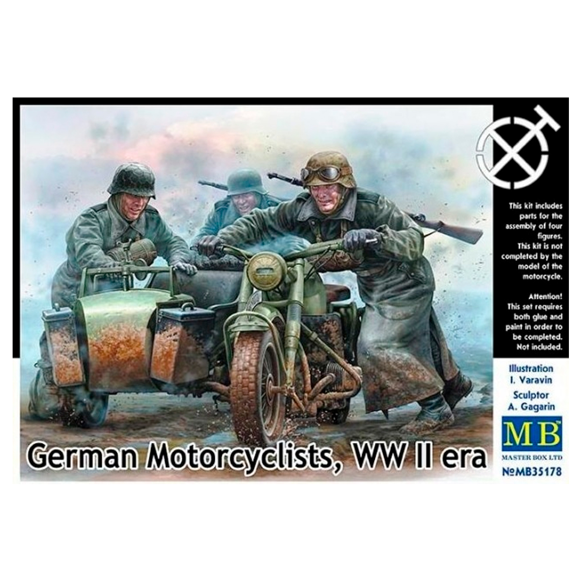 German Motorcyclists, WWII era 1/35