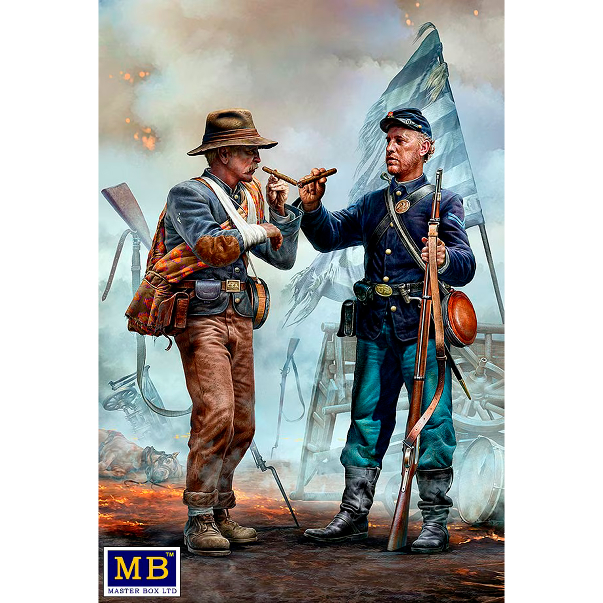 Family Reunited – Brothers Meet Again. End of the War – Confederate army surrenders to Federal troops. Appomattox, Virginia, April 9th, 1865. American Civil War series 1/35