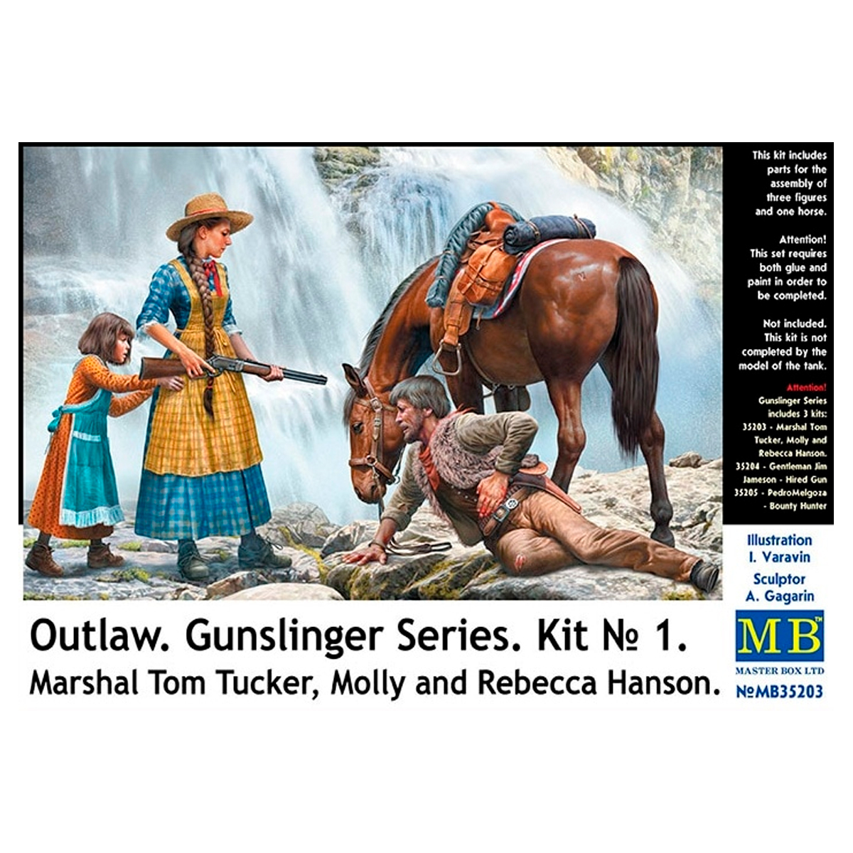 Outlow. Gunslinger series. Kit No. 1. Marshal Tom Tucker, Molly and Rebecca Hanson 1/35