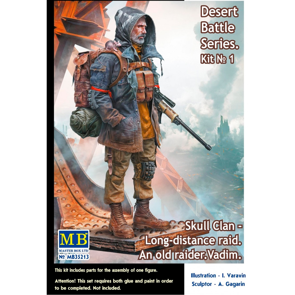 Pоst-apocalyptic fiction. Desert Battle Series. Skull Clan – Long-distance raid. Kit №1. An old raider. Vadim 1/35