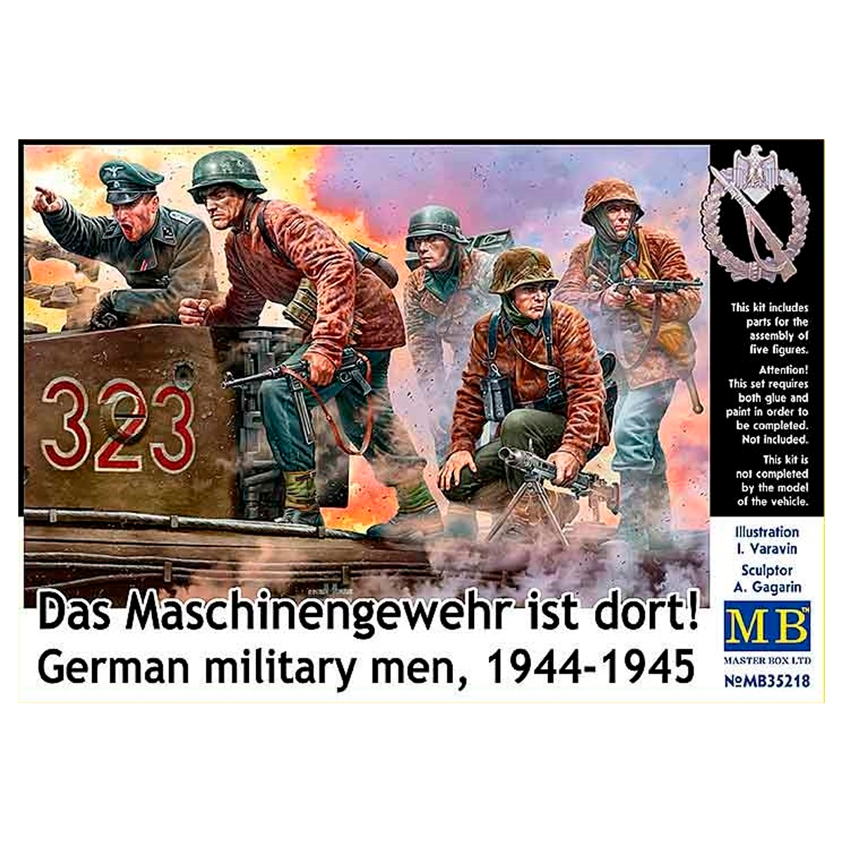 German military men, 1944-1945. Das Maschinengewehr ist dort! 1/35