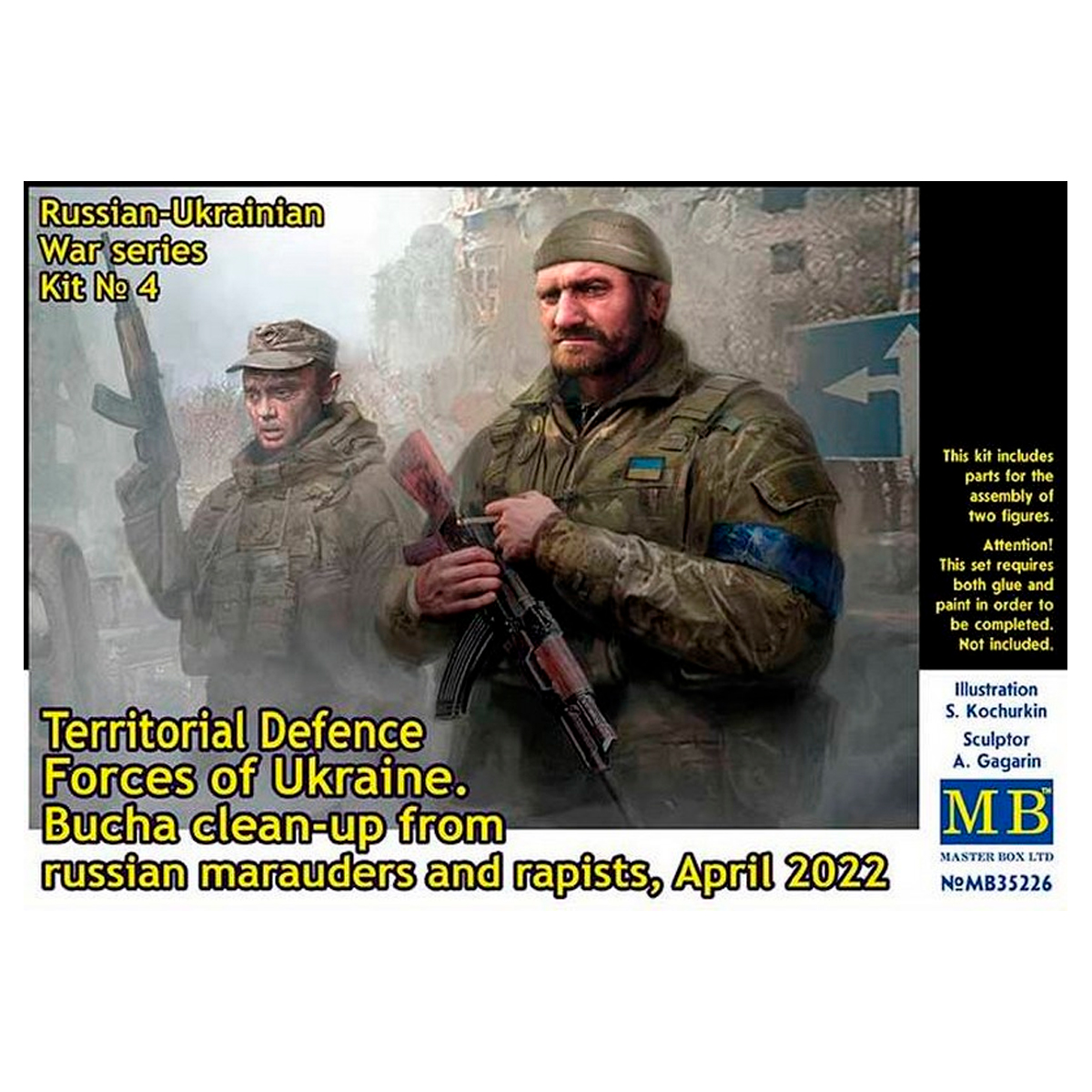 Russian-Ukrainian War series. Kit No 4. Territorial Defense Forces of Ukraine. Bucha clean-up from russian marauders and rapists, April 2022 1/35