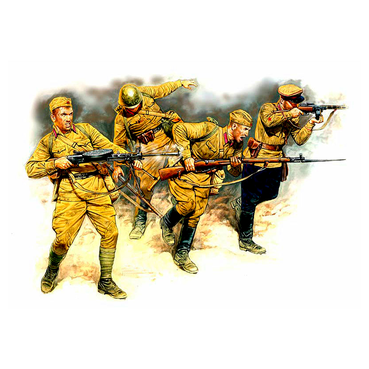 Eastern Front Series Kit No. 2 Soviet Infantry in Action, 1941-1942 (4 fig.) 1/35