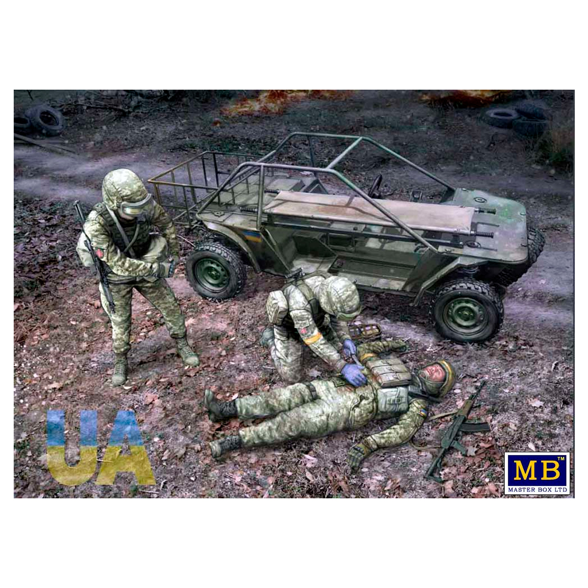 Russian-Ukrainian War series. Buggy Mongoose. The Ukrainian Battlefield evacuation version with crew 1/35