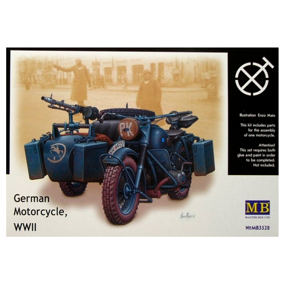 German Motorcycle WWII (BMW R75) 1/35