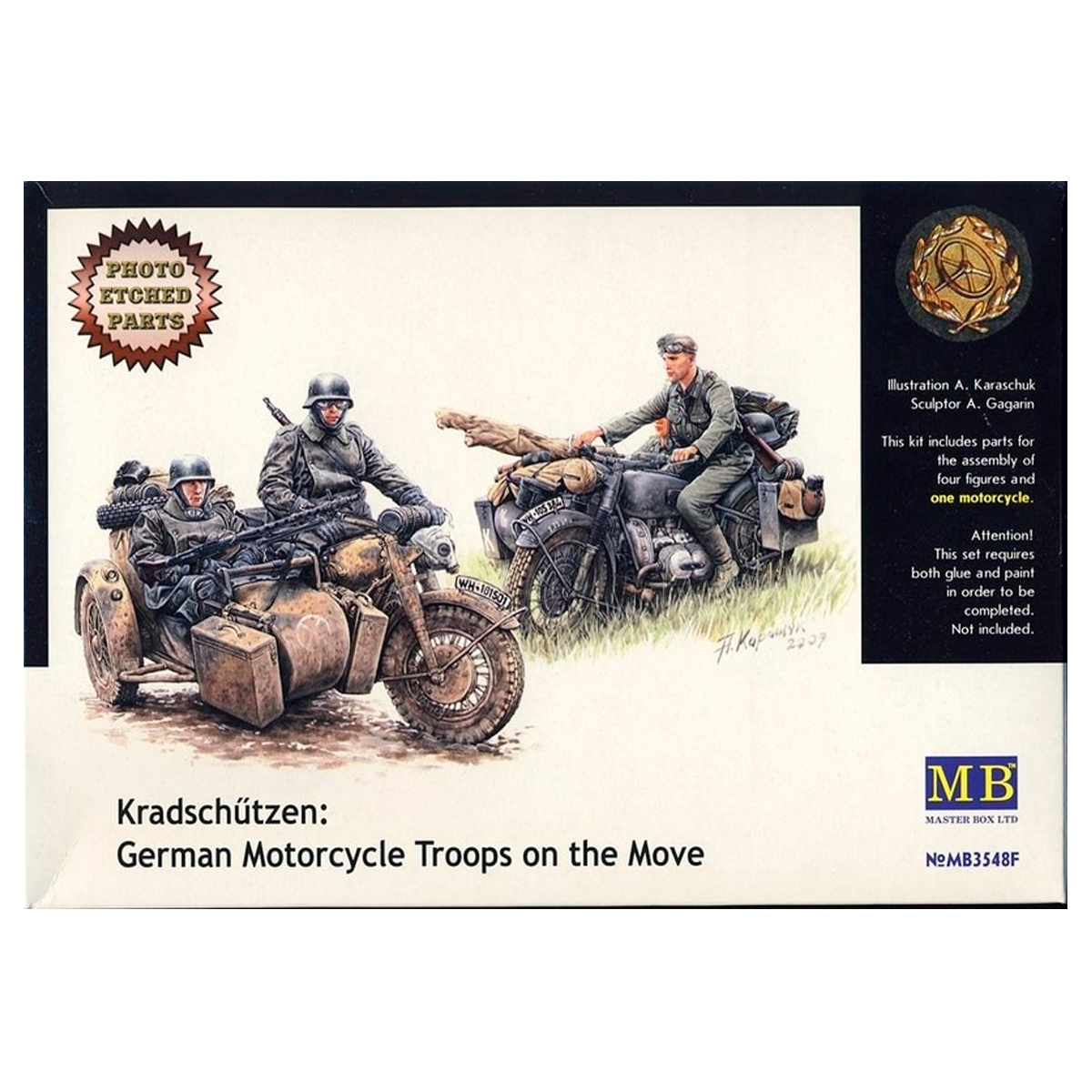 Kradschützen: German Motorcycle Troops on the Move with figures 1/35