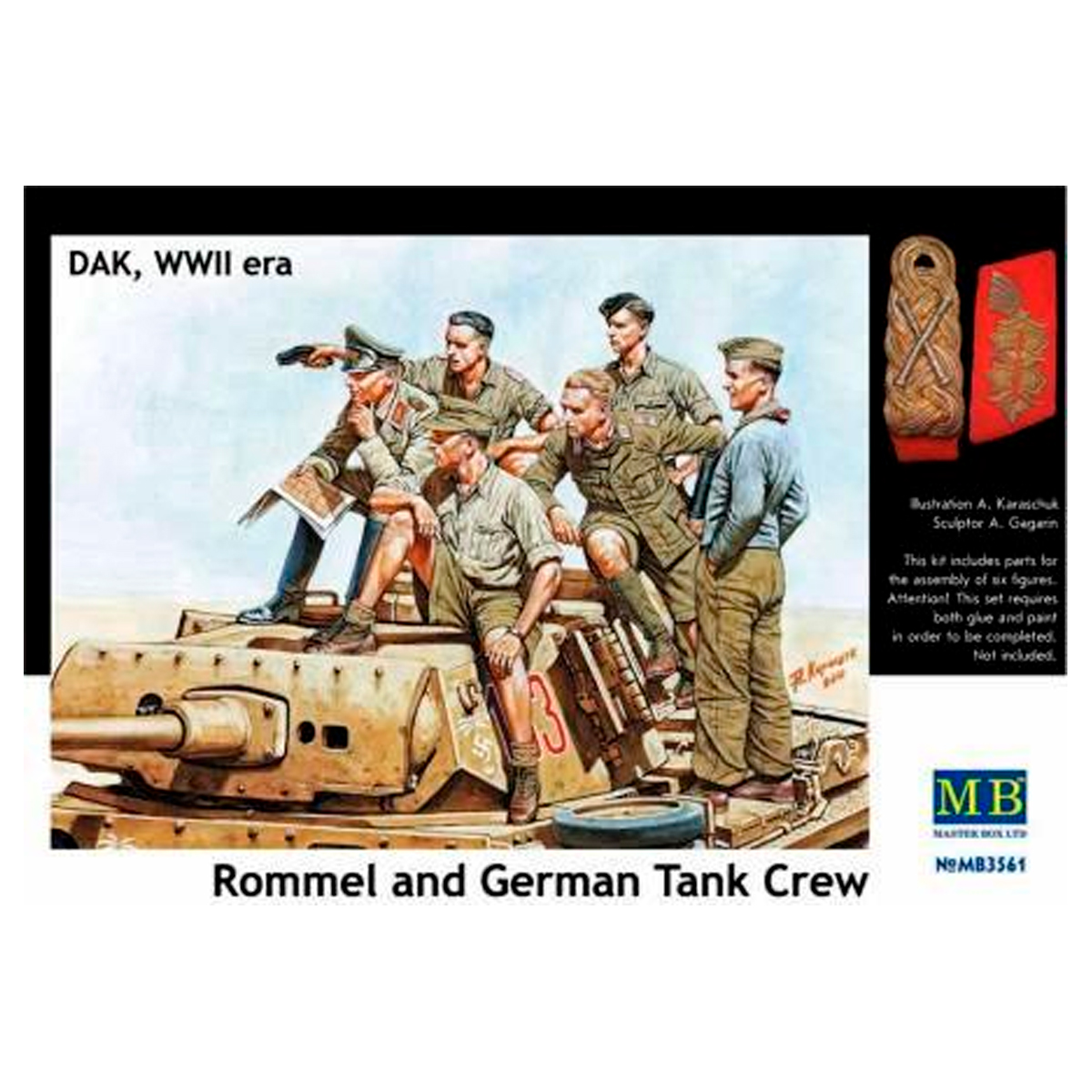 Rommel and German Tank Crew DAK, WW II era 1/35