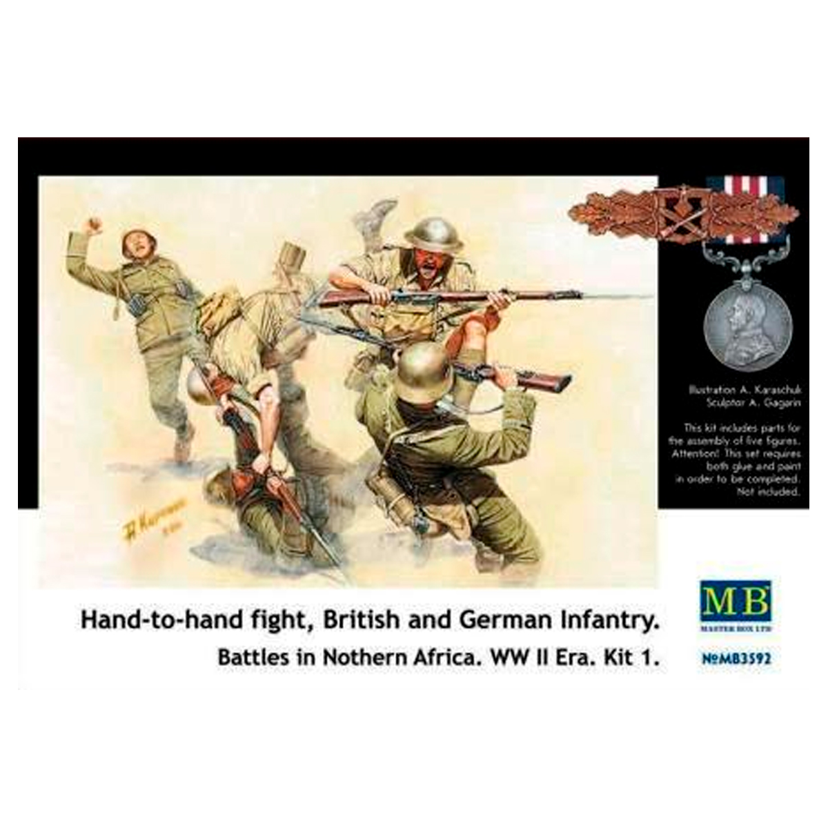 Hand-to-hand fight British and German Infantry, battles in Northern Africa,kit #1 1/35