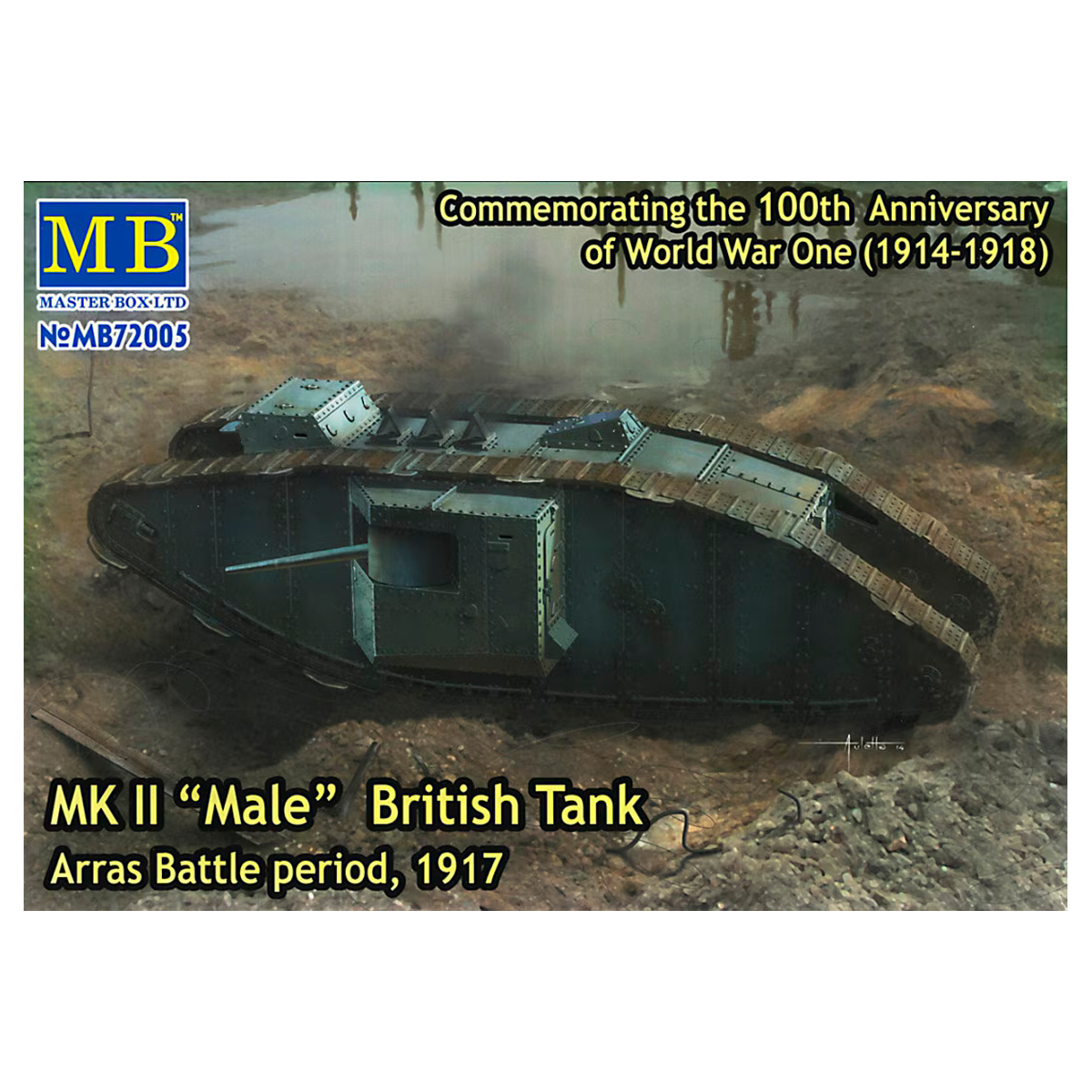 MK II Male British Tank, Arras Battle period, 1917 1/72