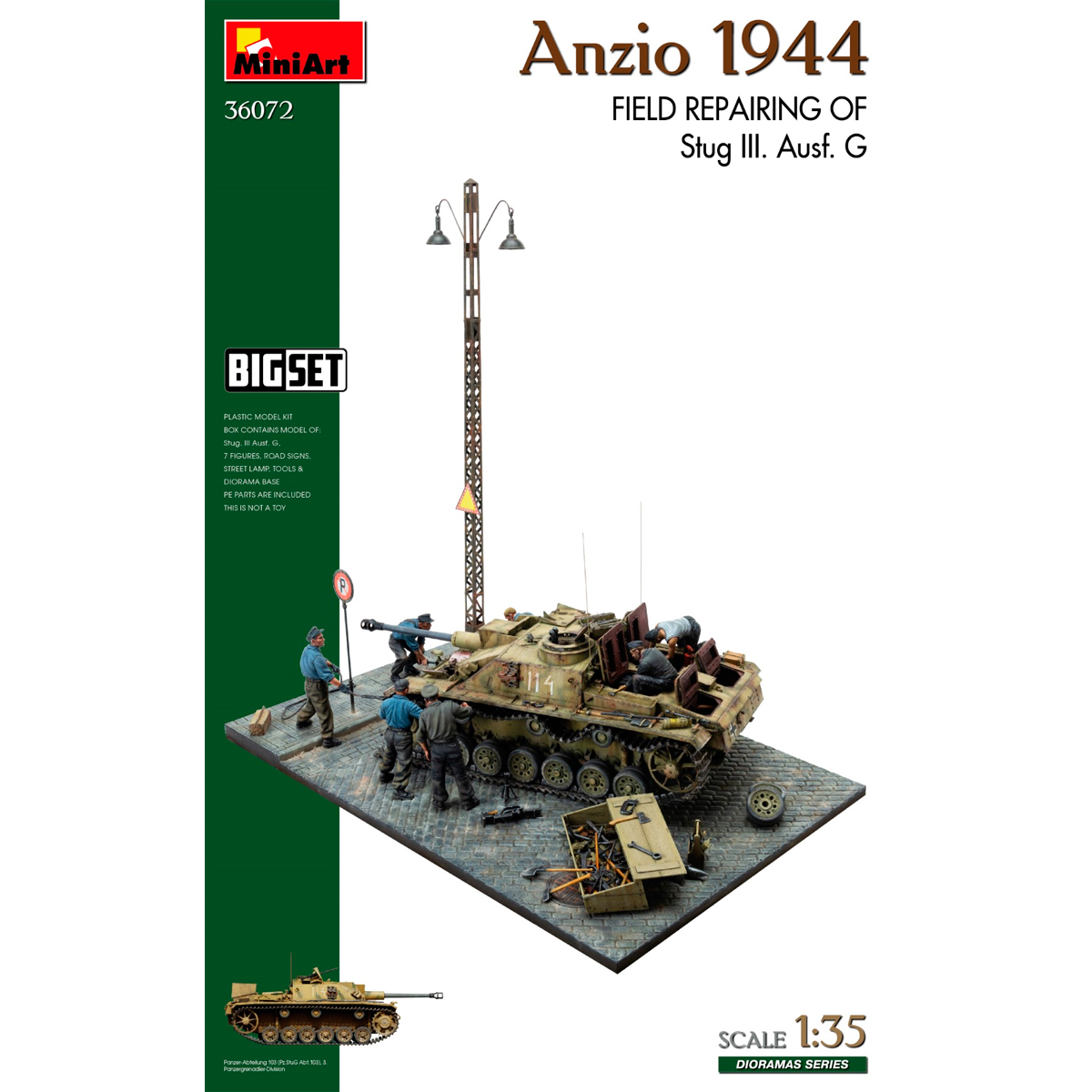 1/35 Anzio 1944. Field Repairing of Stug III. Ausf. G. BIG SET