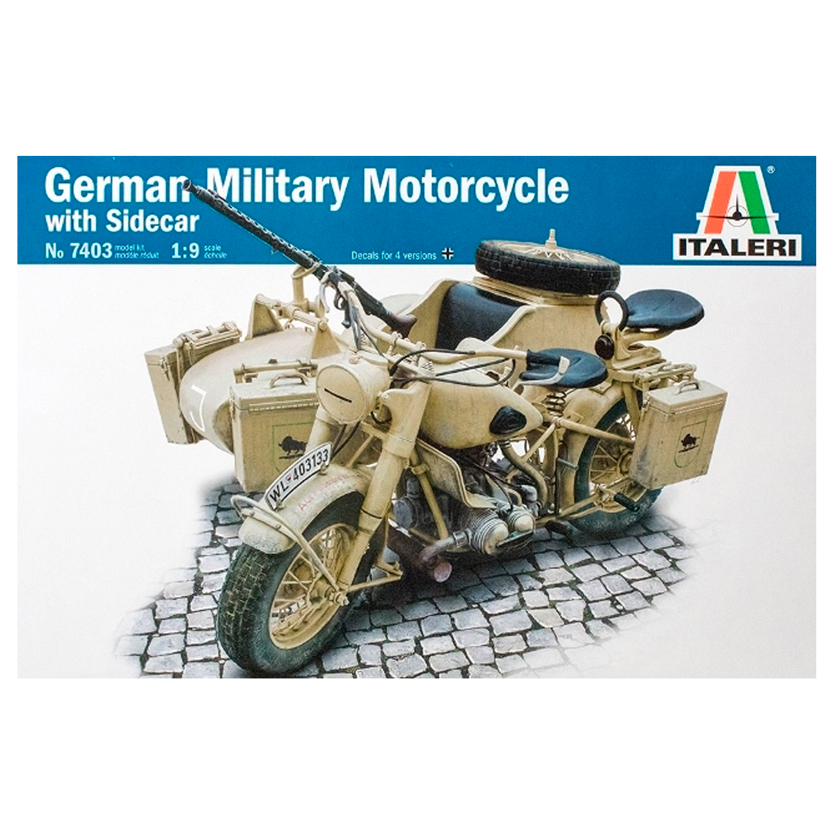 1/9 BMW R75 GERMAN MOTO WITH SIDECAR