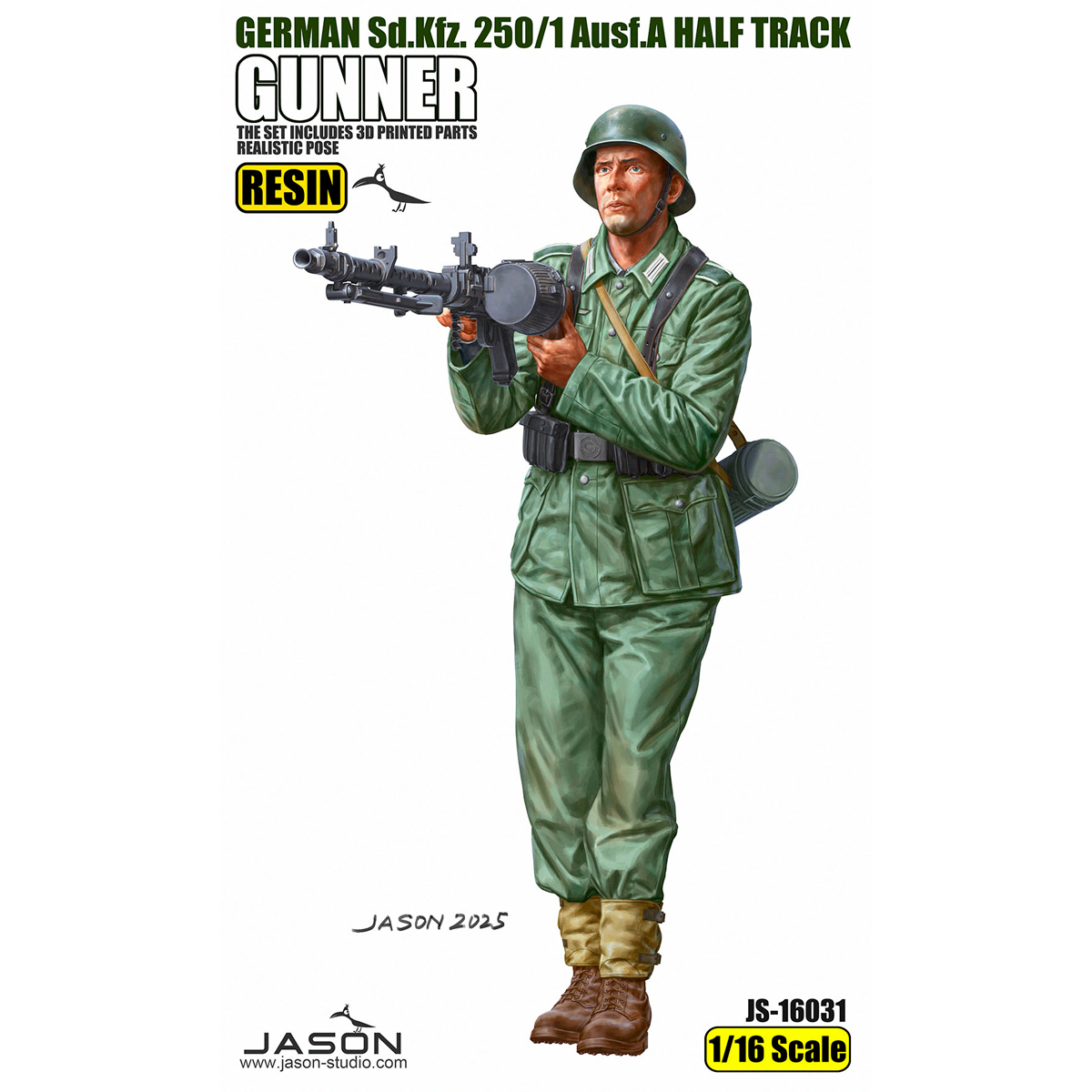 1/16 scale German Sd.Kfz. 250/1 Ausf.A Half Track gunner
