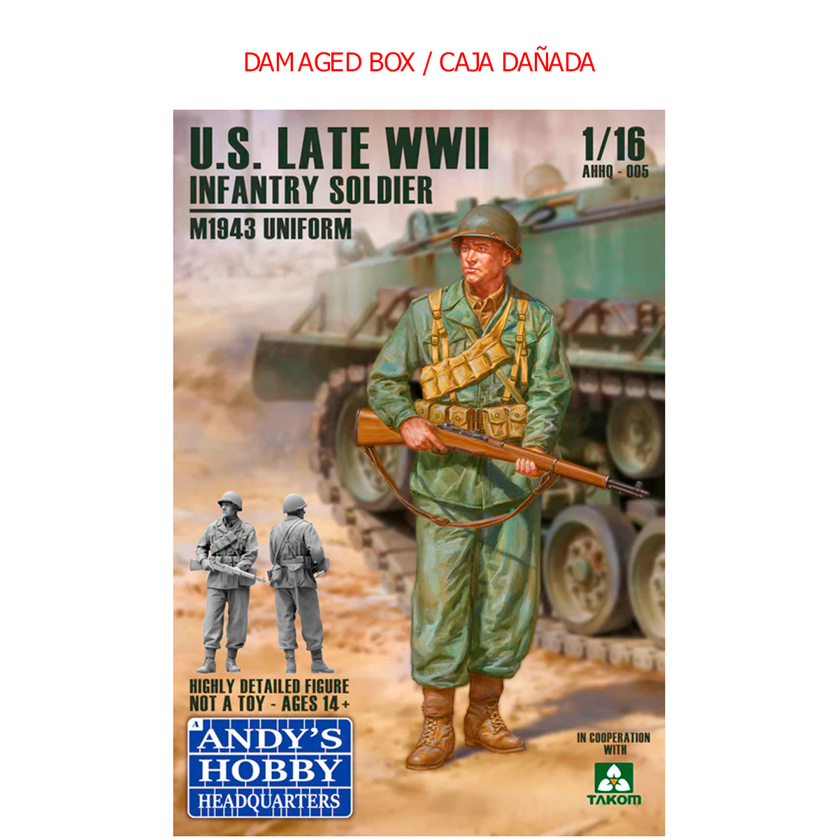 US Late WWII Infantry Soldier M1943 Uniform 1/16 (Damaged box / Caja dañada)