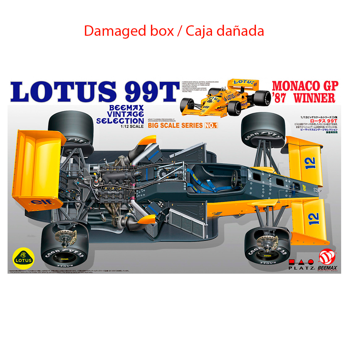 Lotus 99T 1987 Monaco GP Winner 1/12 (Damaged box / Caja dañada)
