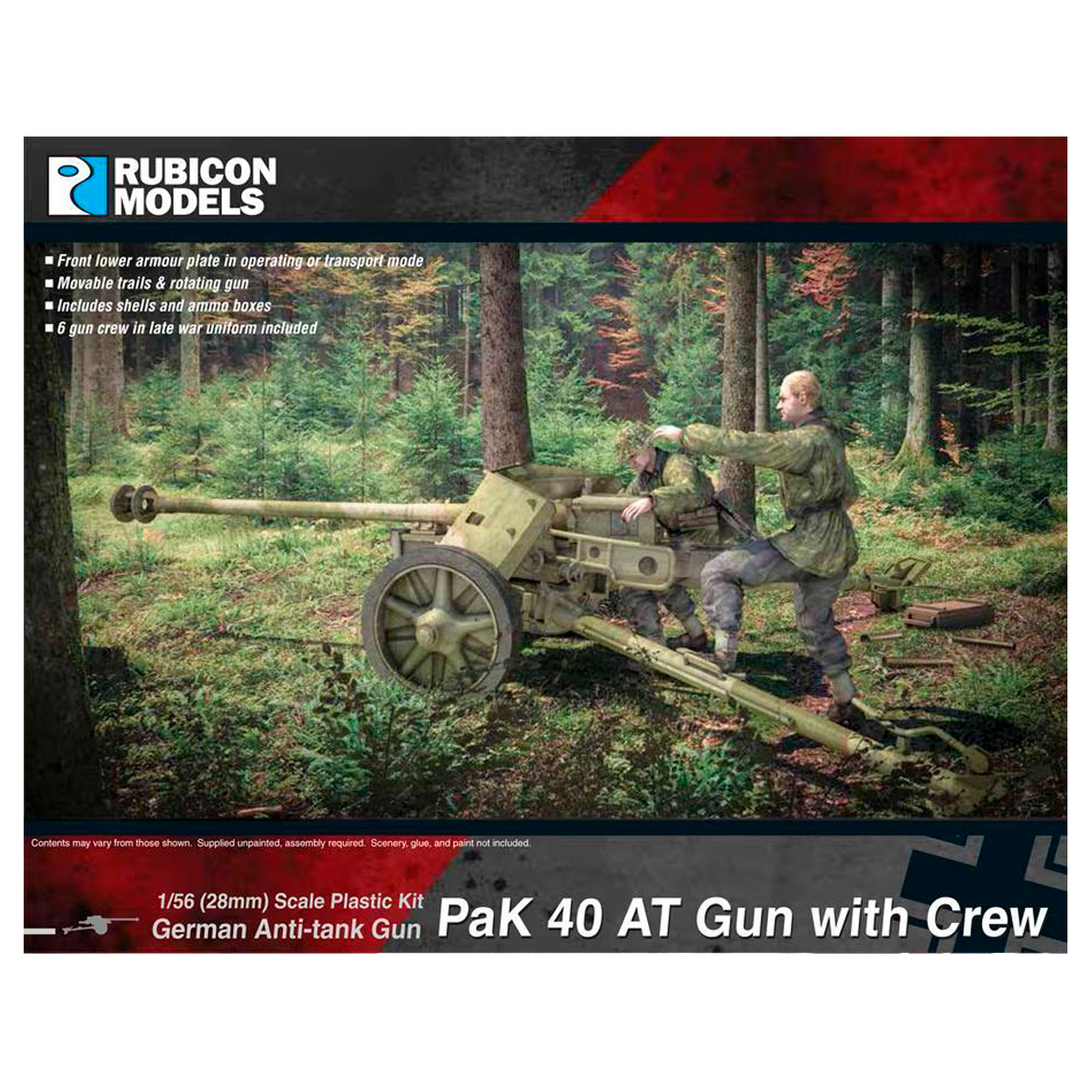 1/56 German Anti-tank Gun PaK 40 AT Gun with Crew