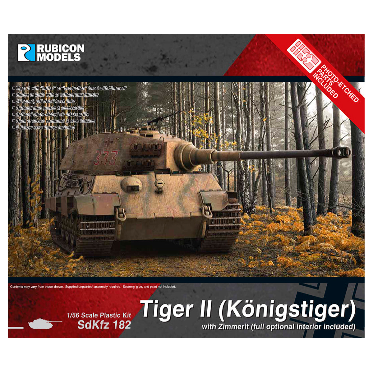 1/56 Tiger II (Königstiger) with Zimmerit (full optional Interior included)