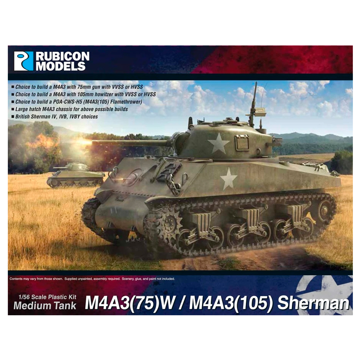 1/56 Medium Tank M4A3(75)W / M4A3(105) Sherman