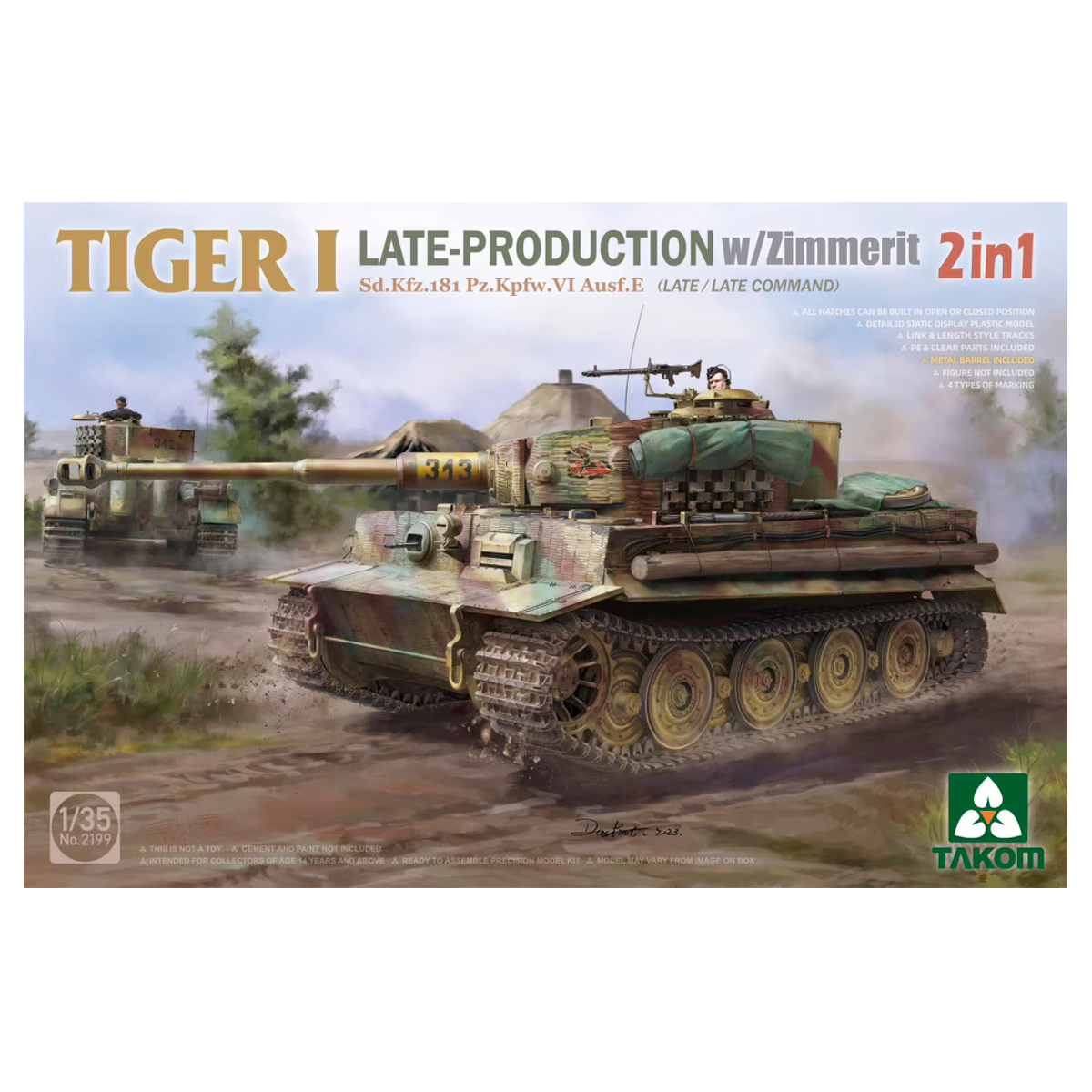 1/35 Tiger I Late Production w/zimmerit Sd.Kfz. 181 Pz.Kpfw. VI Ausf. E (Late/Late Command)